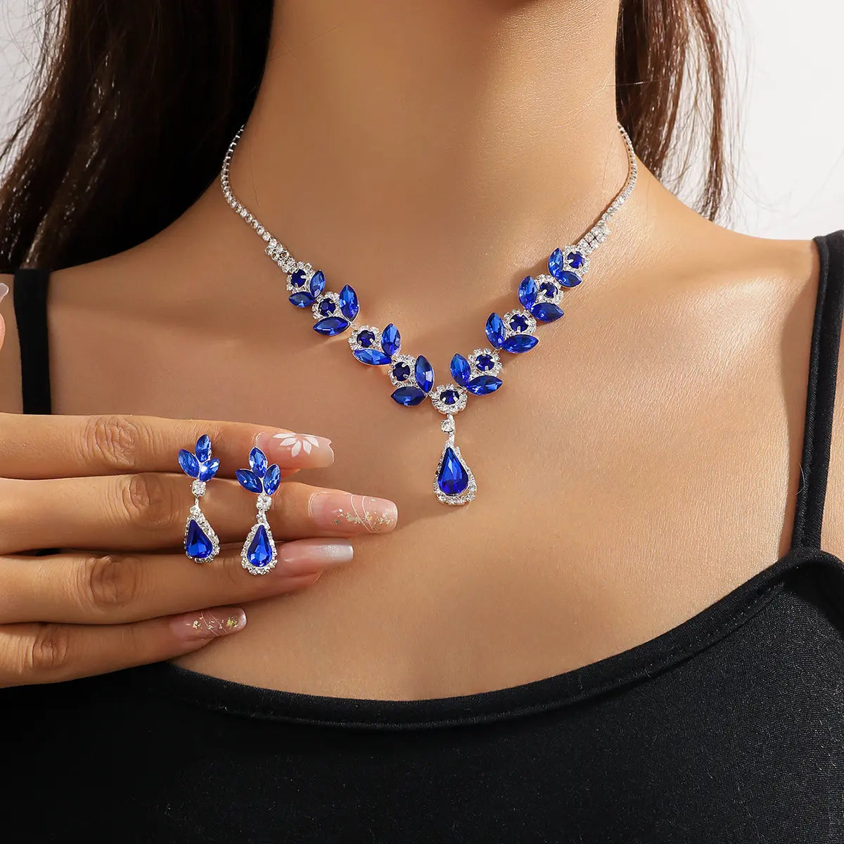 💎collar Royal Elegance - conjunto de piedras azues brillantes 💎